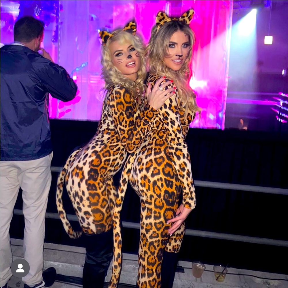 Leg Avenue Women's 3 Pc Cougar Costume with Catsuit, Headband, Choker Cat Tiger